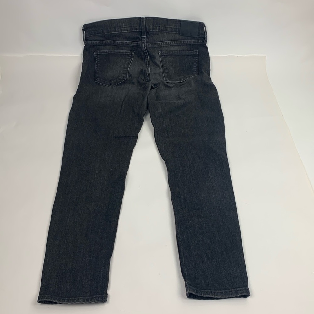 Lucky Brand Charlie Skinny Black gray Jeans Zippered Front Size 10/30 Distressed